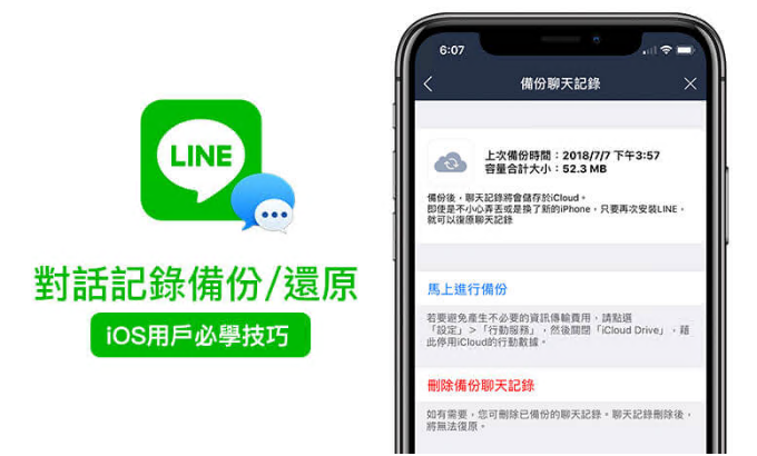 LINE 已经成为台湾用户最喜爱使用的通讯软体，估计不少用户都无法离开LINE ，但是LINE 用户最需要就是备份聊天纪录，当换新iPhone 或是iOS重刷后可能就会造成LINE 对话消失，过去都需要透过越狱后才能将对话记录档案备份出来，不过自从LINE 更新v6.4版本后，iPhone 就可以结合iCloud 来一键备份LINE对话，如果你还不懂要如何备份LINE 对话记录，赶紧来透过这篇了解。.png